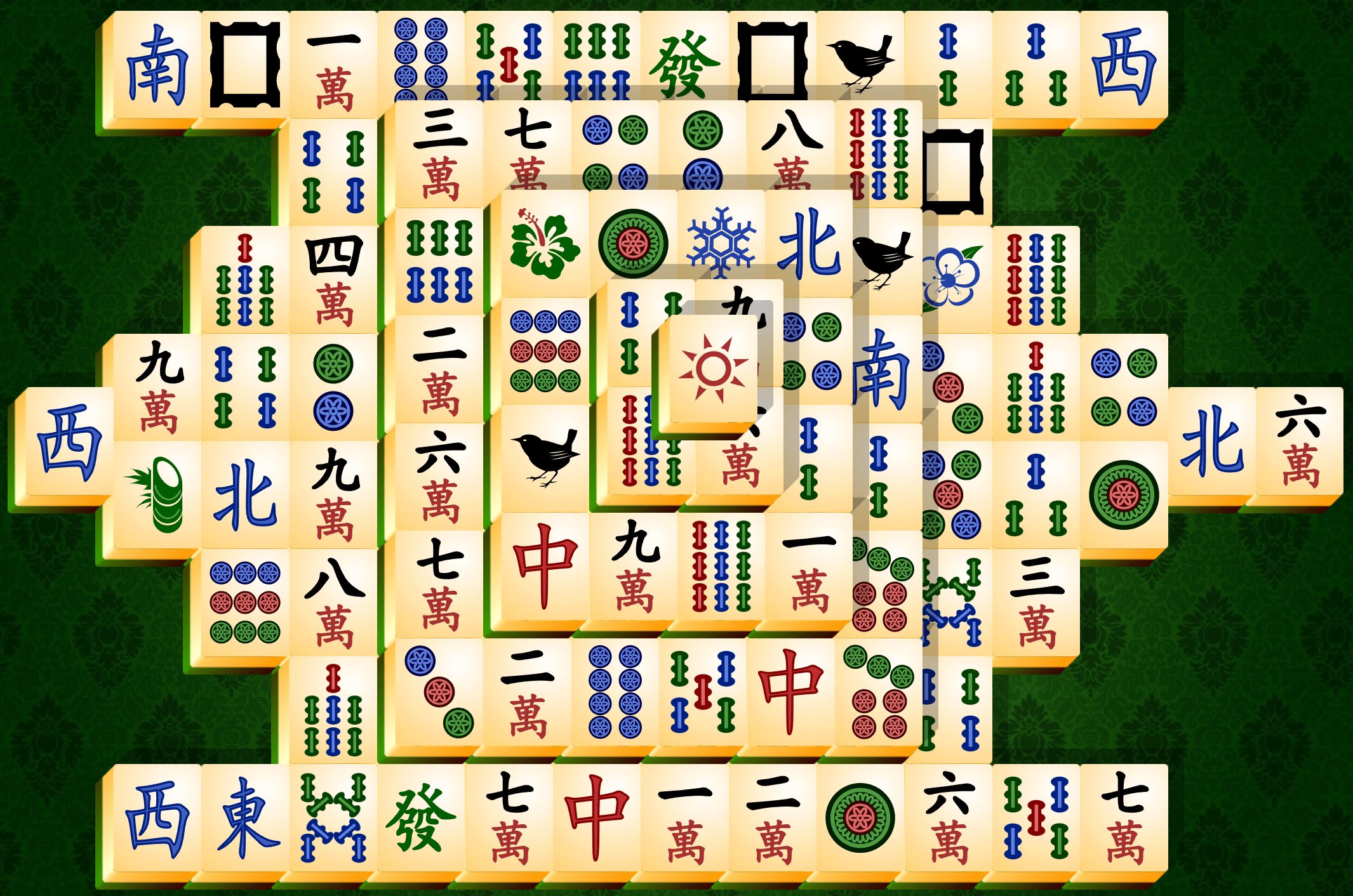 Mahjong Solitaire, the Turtle layout